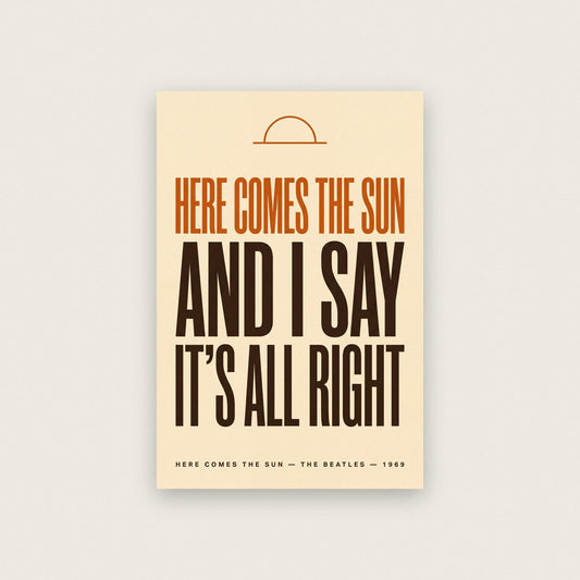 Here Comes The Sun Lyrics Print