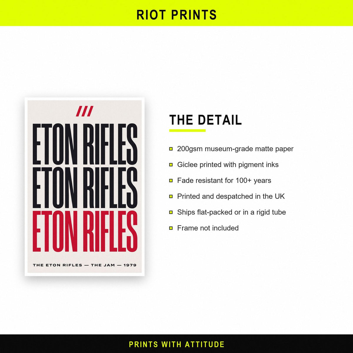 The Eton Rifles Lyrics Print paper and printing specification