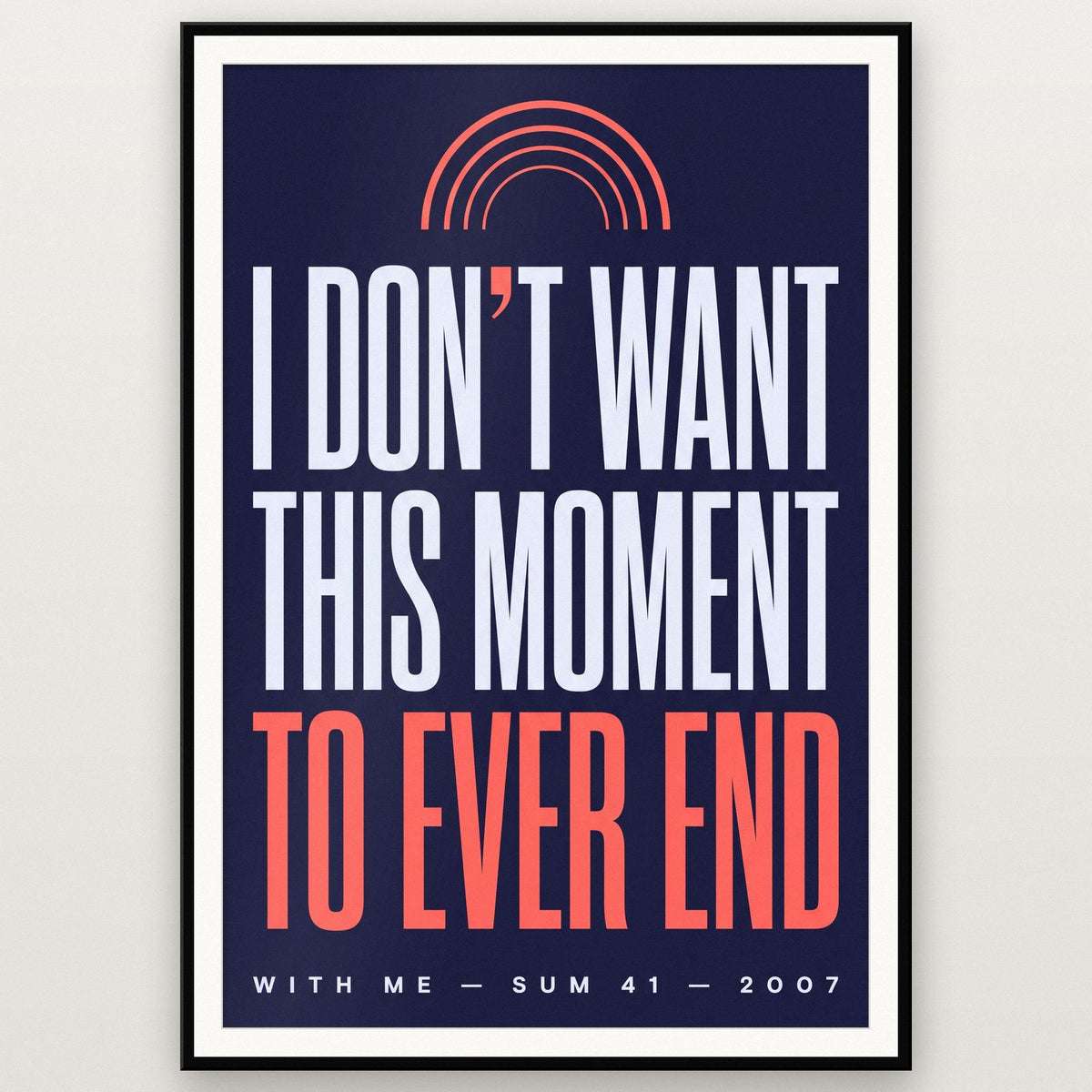 With Me Lyrics Print shown in a black frame