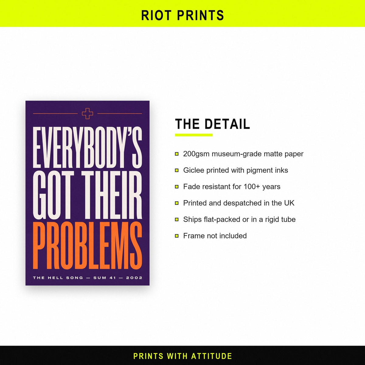 The Hell Song Lyrics Print paper and printing specification