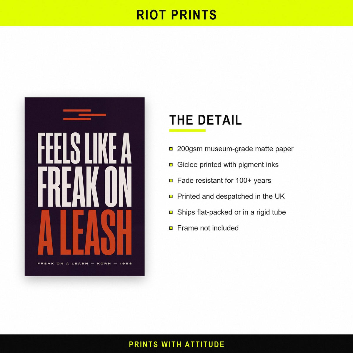 Freak On A Leash Lyrics Print paper and printing specification