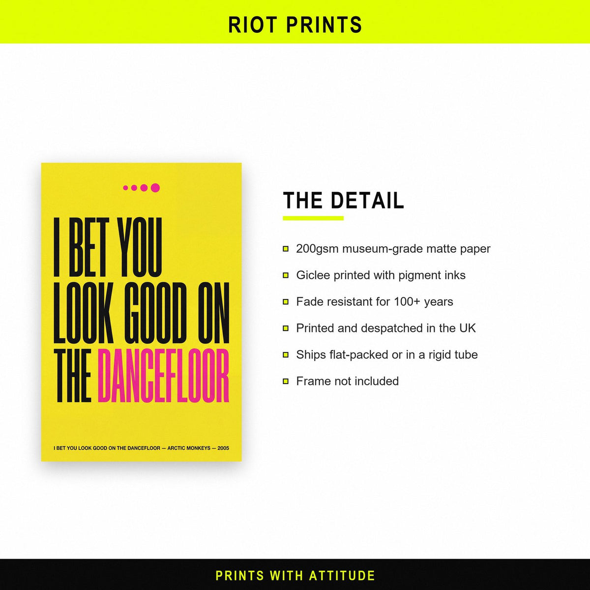 I Bet You Look Good On The Dancefloor Lyrics Print paper and printing specification