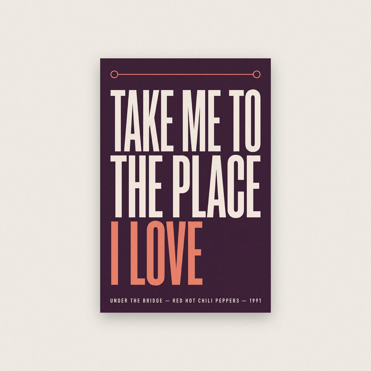 Under The Bridge Lyrics Print