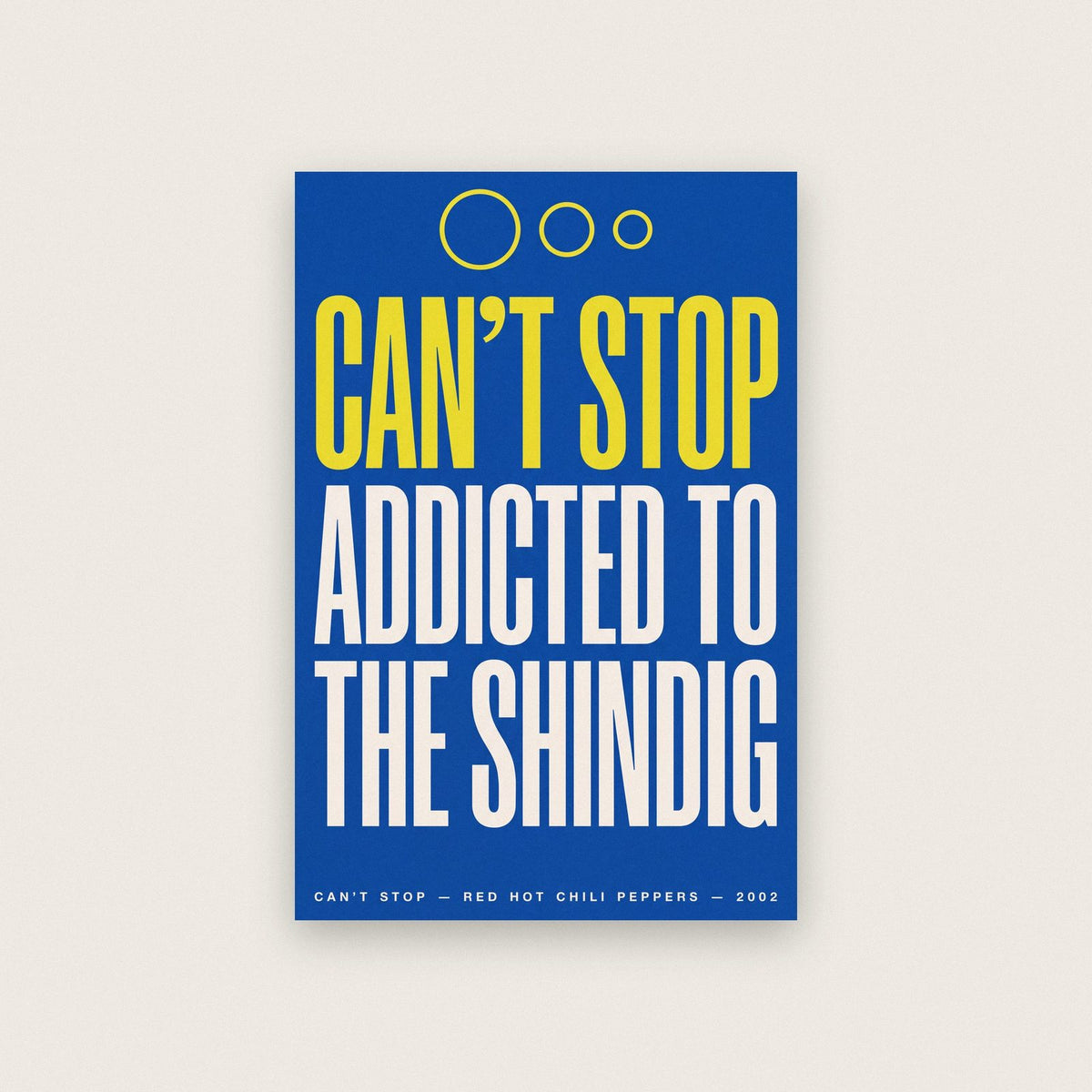 Cant Stop Lyrics Print