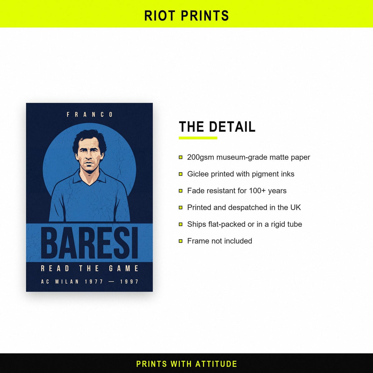 Franco Baresi Print paper and printing specification