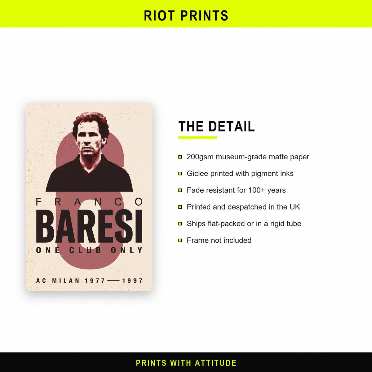 Franco Baresi Print paper and printing specification