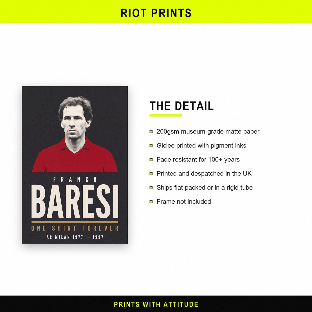 Franco Baresi Print paper and printing specification
