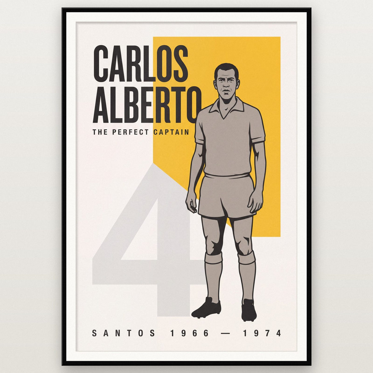 Carlos Alberto Print shown in a black frame