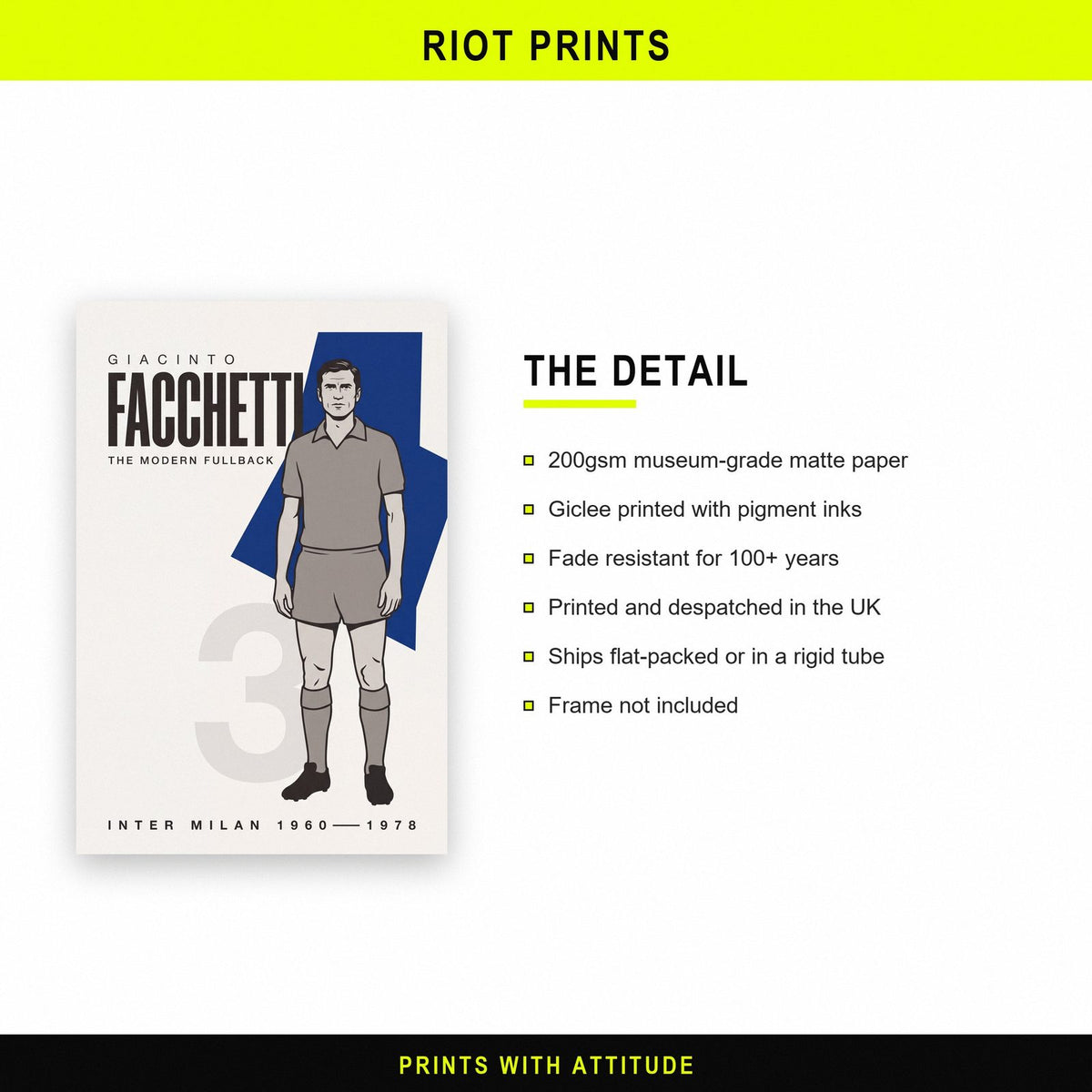 Giacinto Facchetti Print paper and printing specification