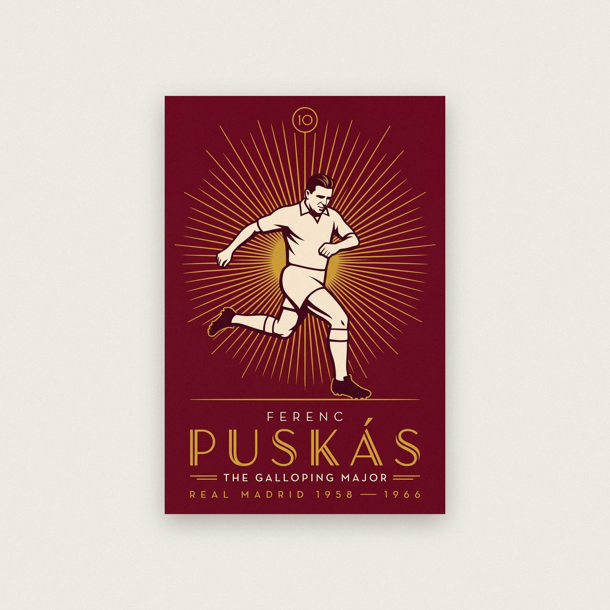 Ferenc Puskas Art Deco Print
