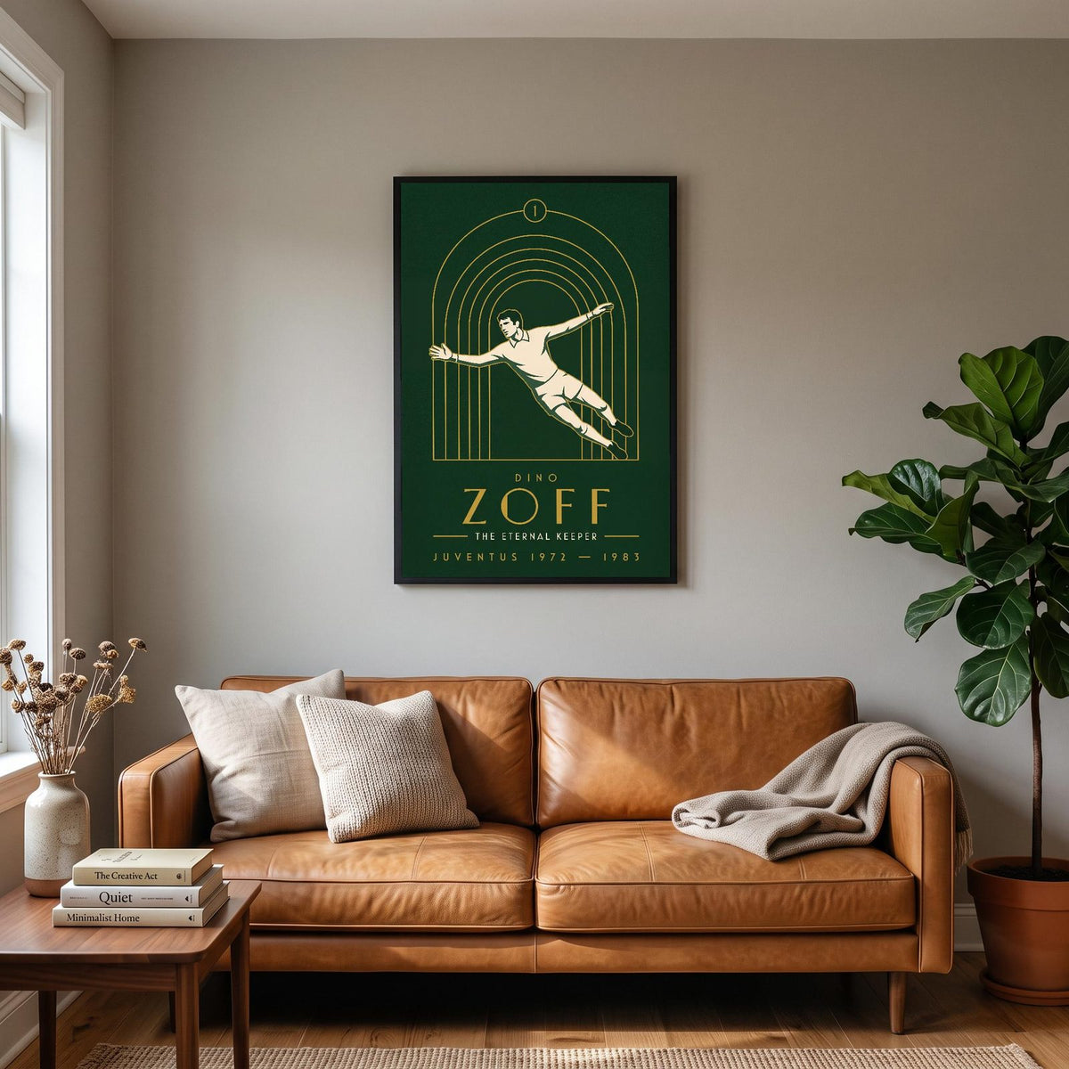 Dino Zoff Art Deco Print hanging on a living room wall