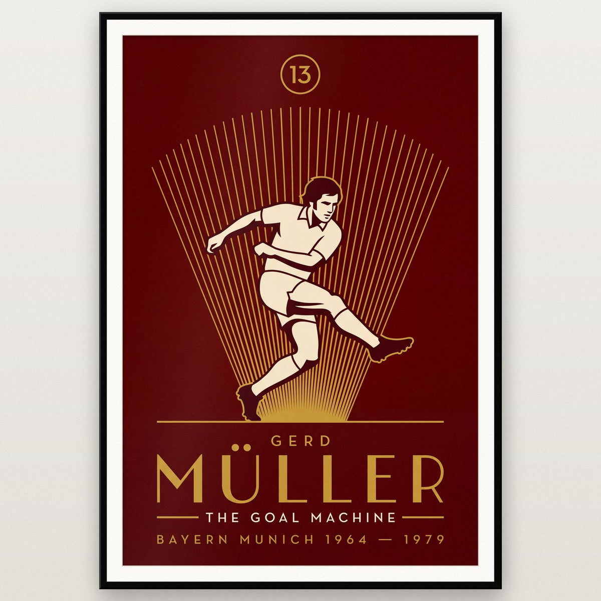 Gerd Muller Art Deco Print shown in a black frame