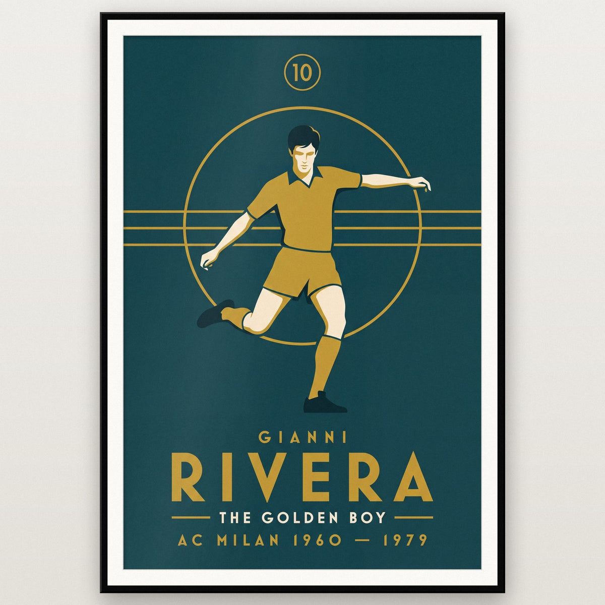 Gianni Rivera Art Deco Print shown in a black frame