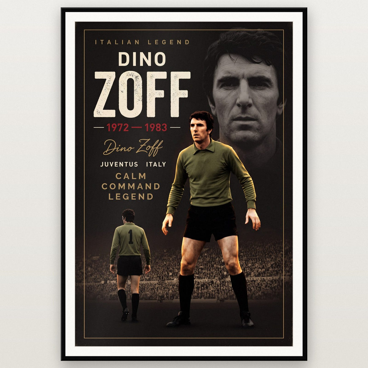 Dino Zoff Cinematic Print shown in a black frame