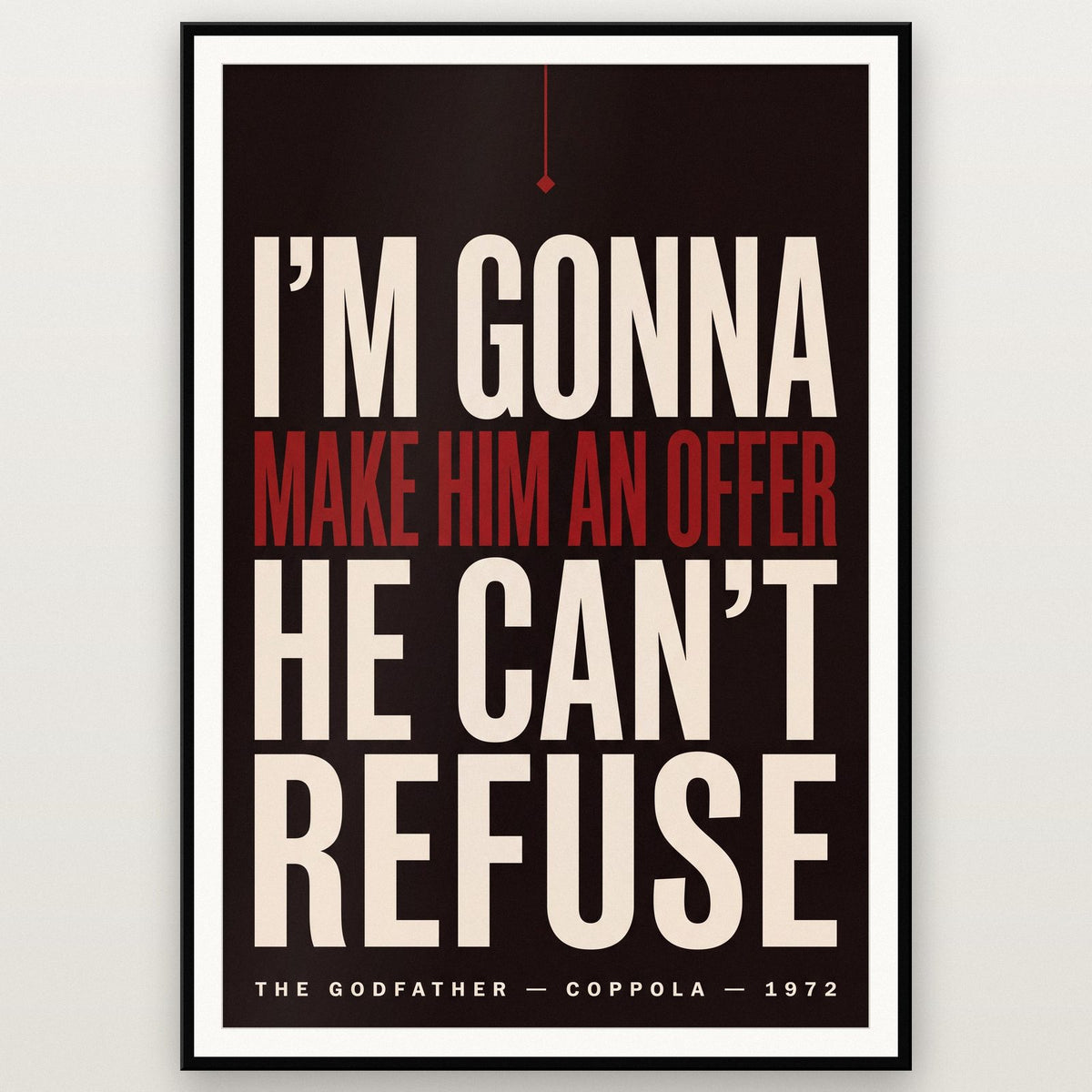 The Godfather Print shown in a black frame