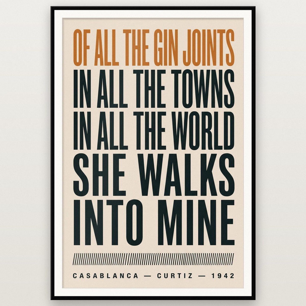 Casablanca Print shown in a black frame