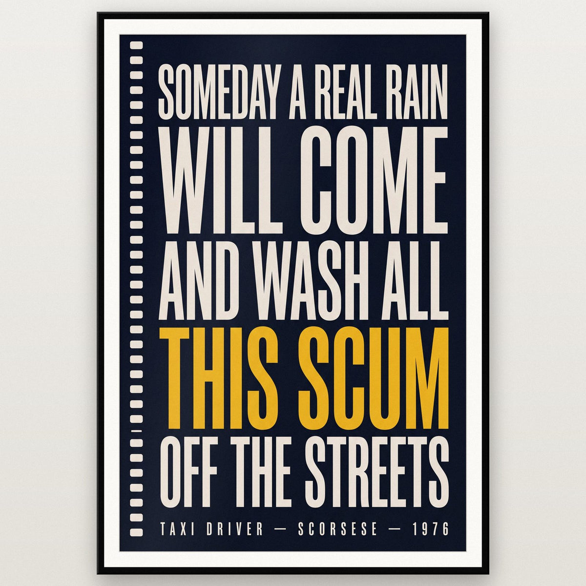 Taxi Driver Print shown in a black frame