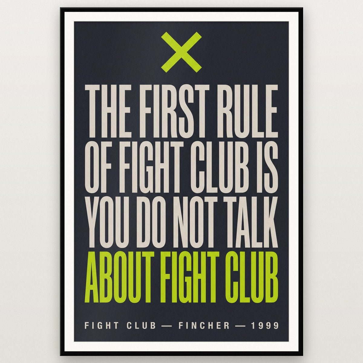 Fight Club Print shown in a black frame