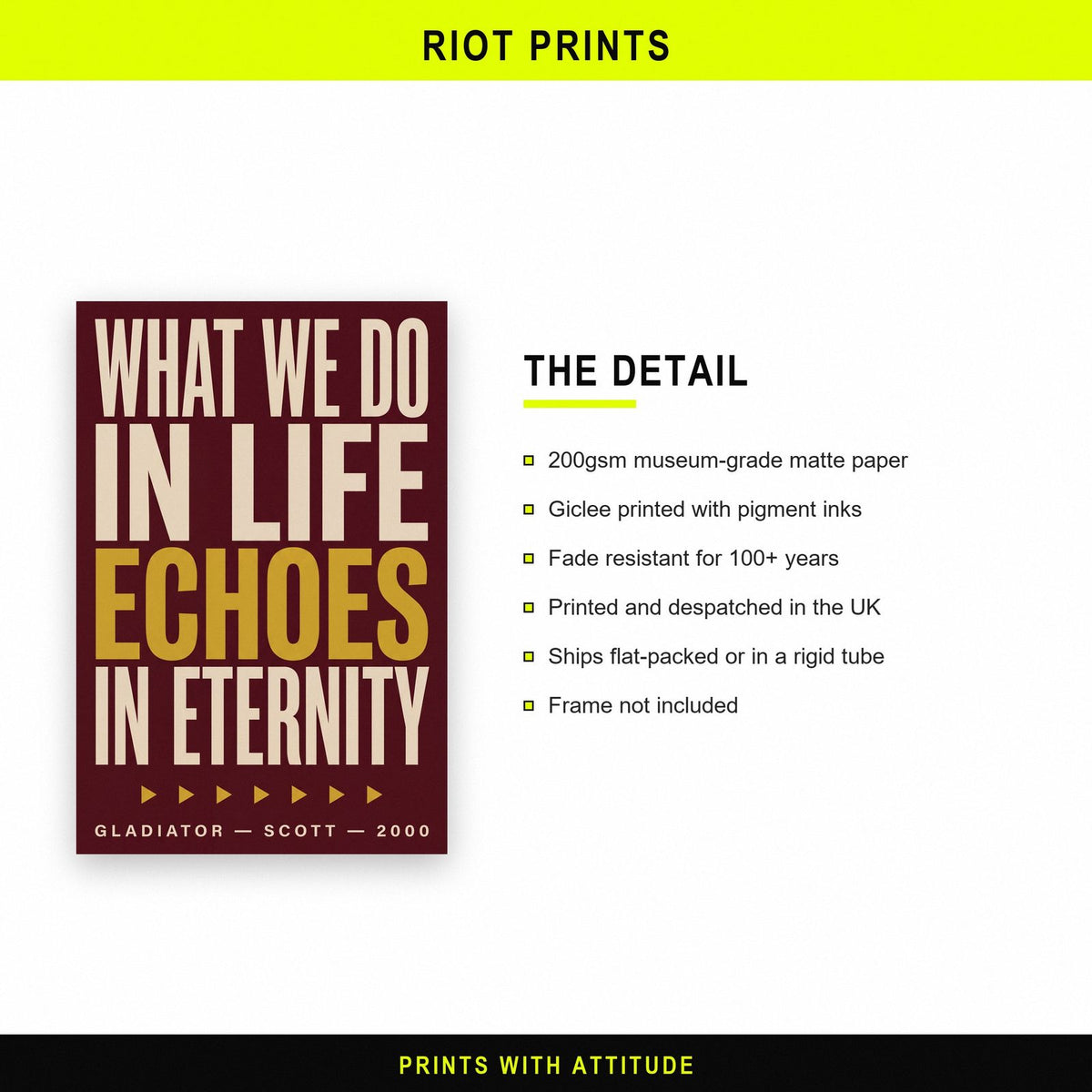 Gladiator Print paper and printing specification