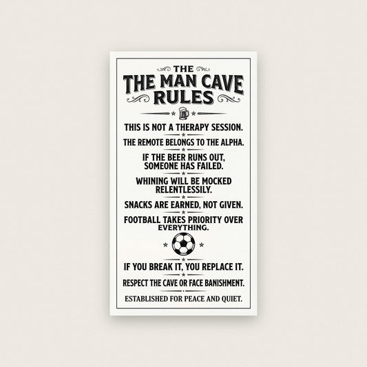 Man Cave Rules Poster