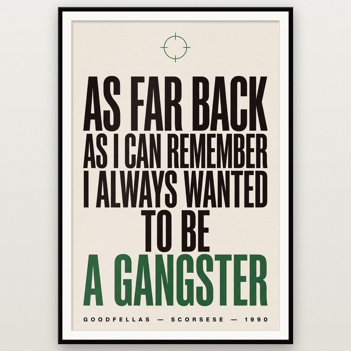Goodfellas Print shown in a black frame