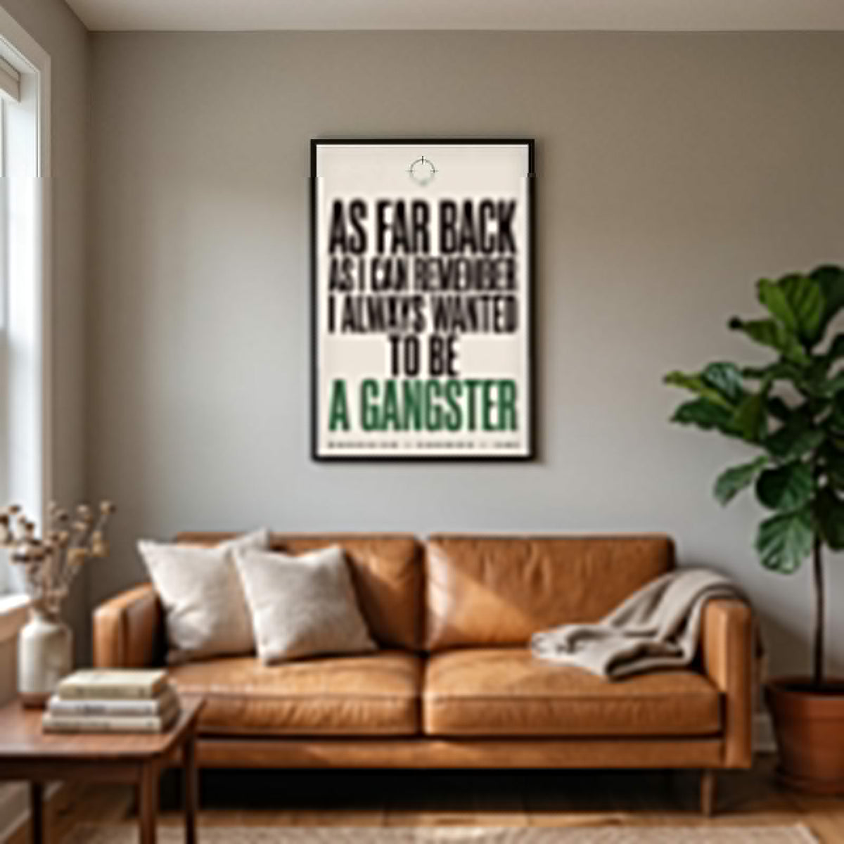 Goodfellas Print hanging on a living room wall
