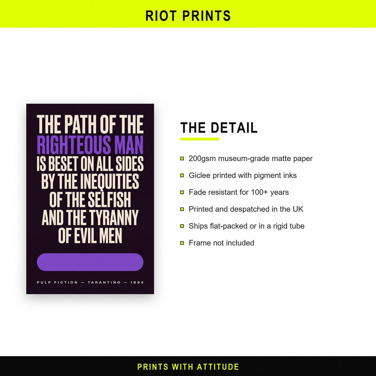 Pulp Fiction Print paper and printing specification