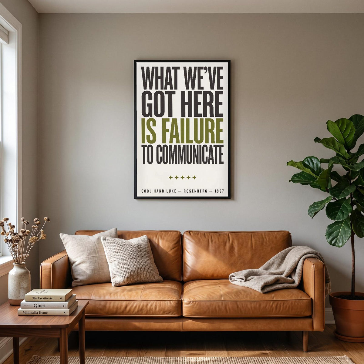 Cool Hand Luke Print hanging on a living room wall