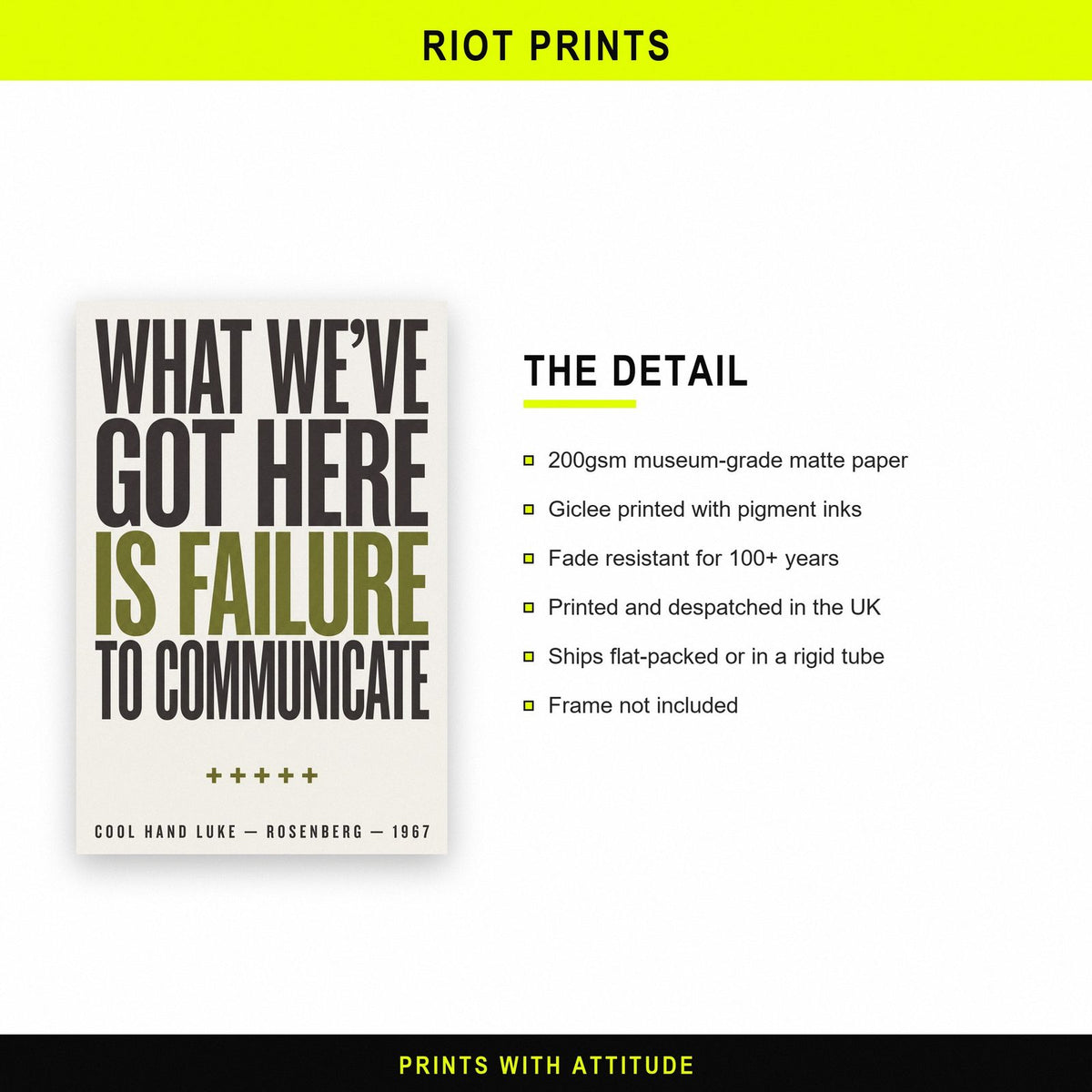 Cool Hand Luke Print paper and printing specification