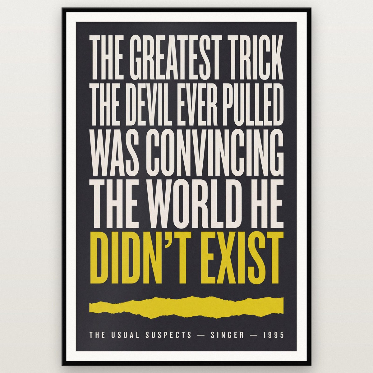 The Usual Suspects Print shown in a black frame