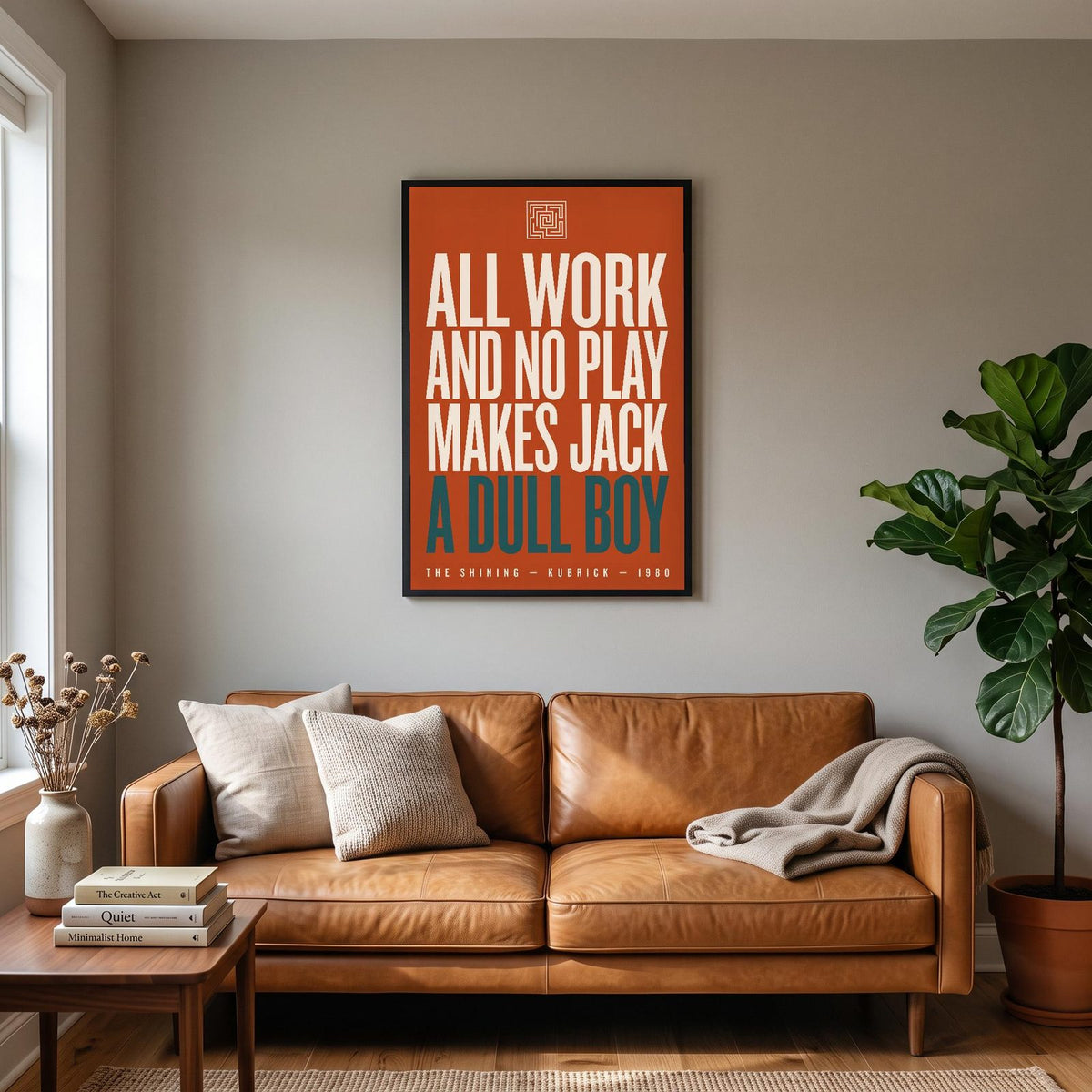 The Shining Print hanging on a living room wall