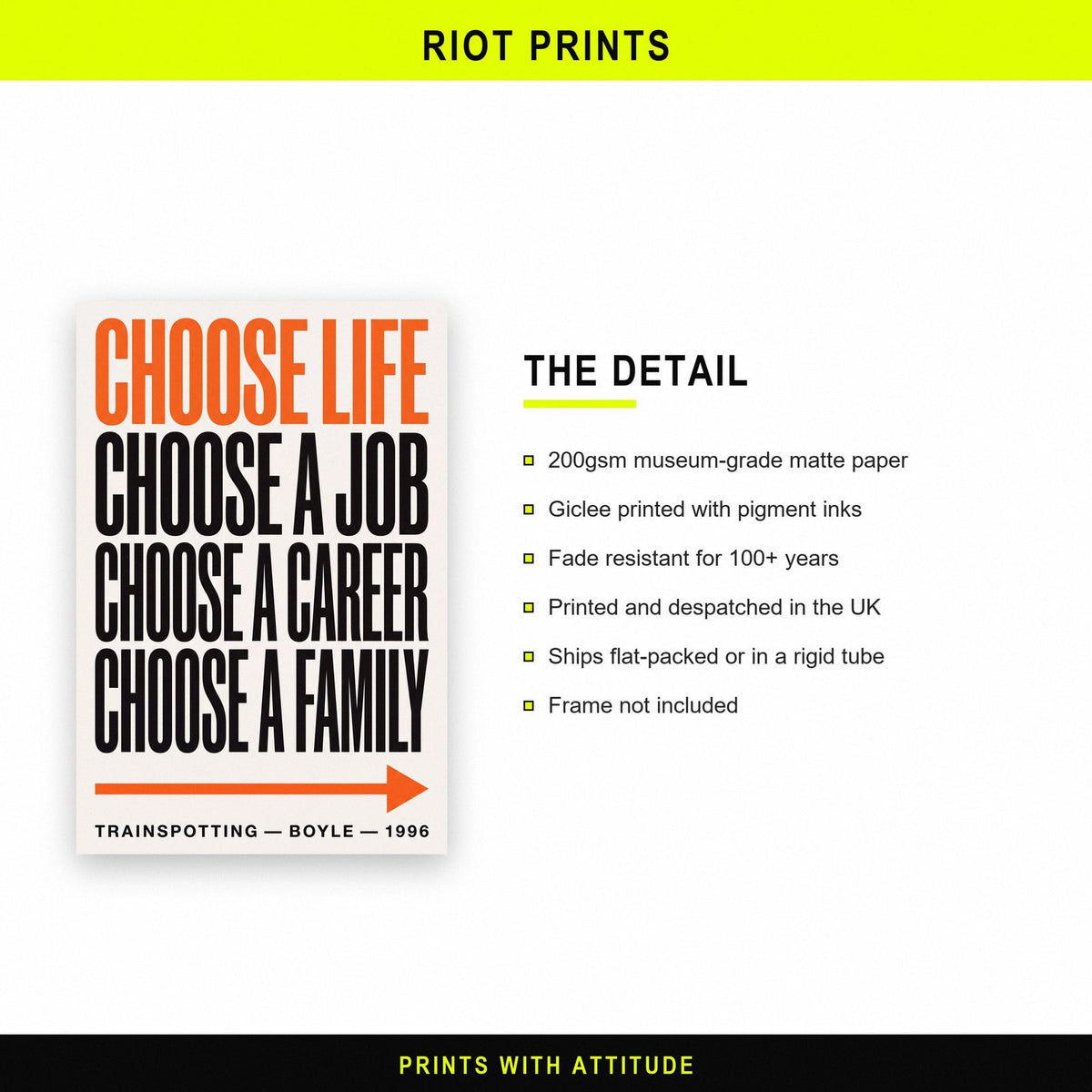 Trainspotting Print paper and printing specification