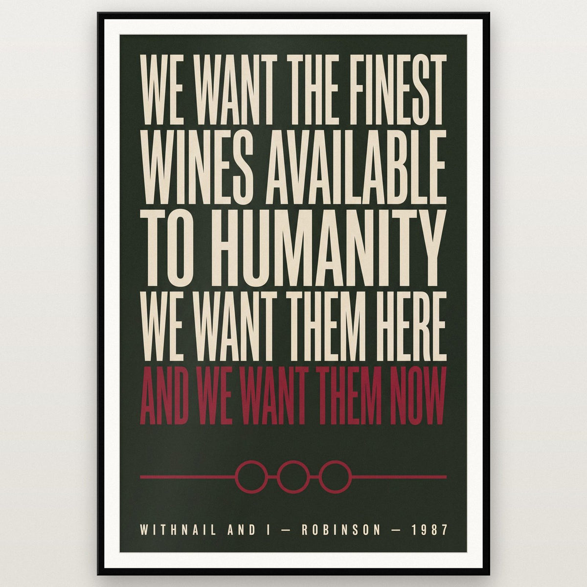 Withnail And I Print shown in a black frame