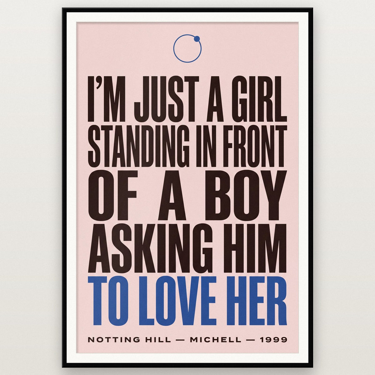 Notting Hill Print shown in a black frame