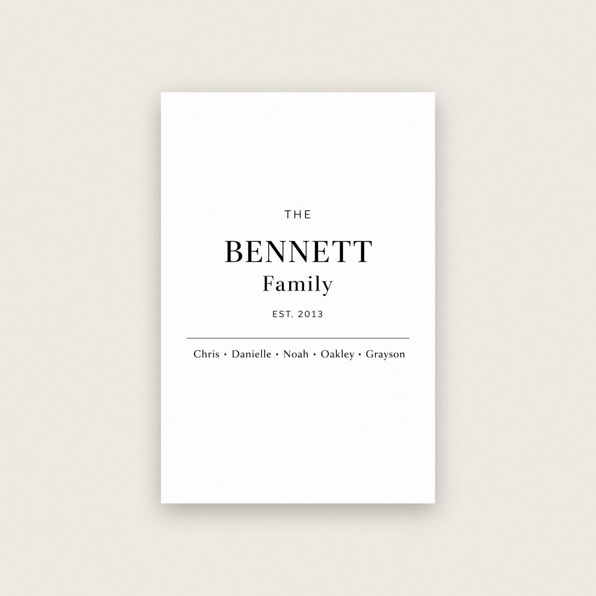 Custom Family Name Print