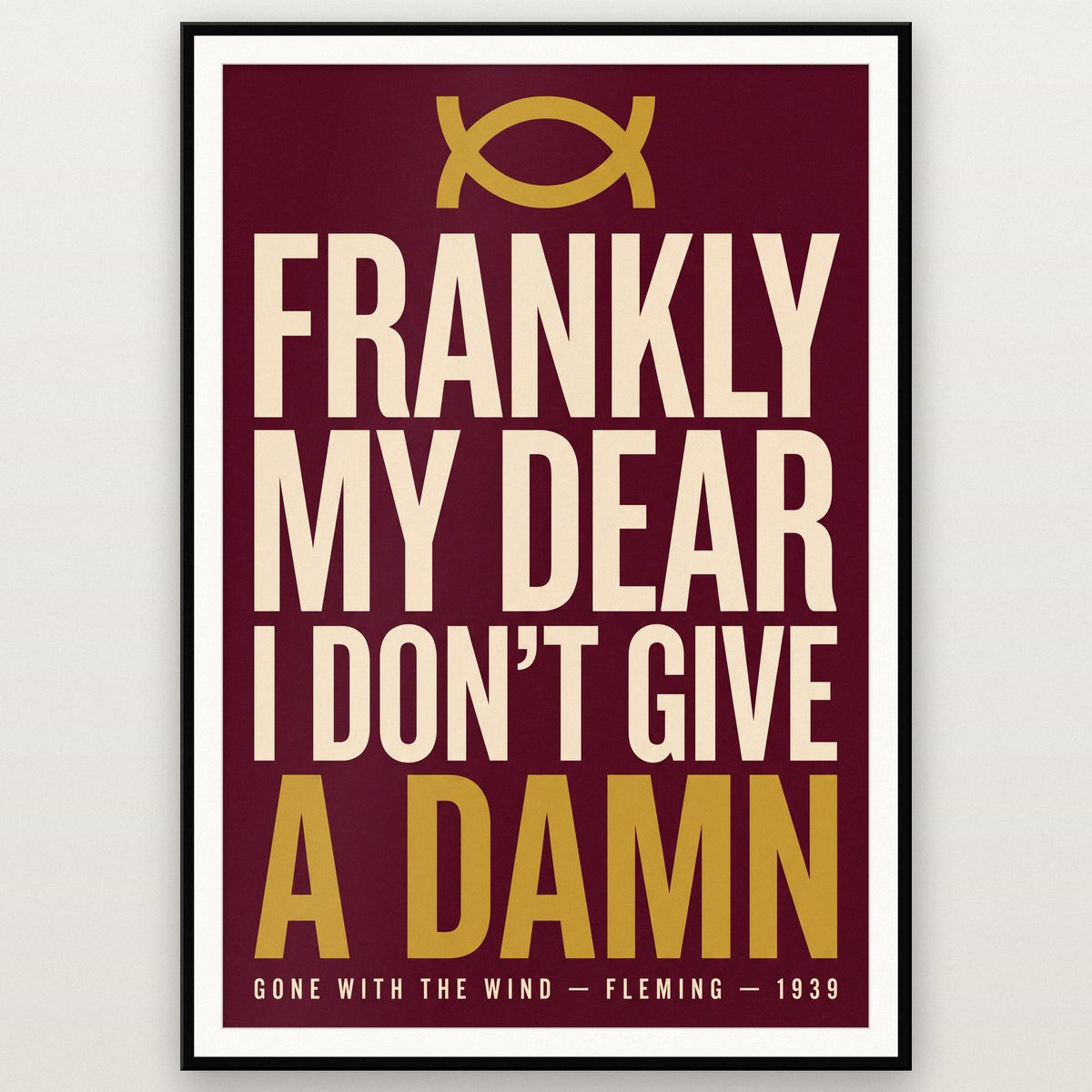Gone With The Wind Print shown in a black frame