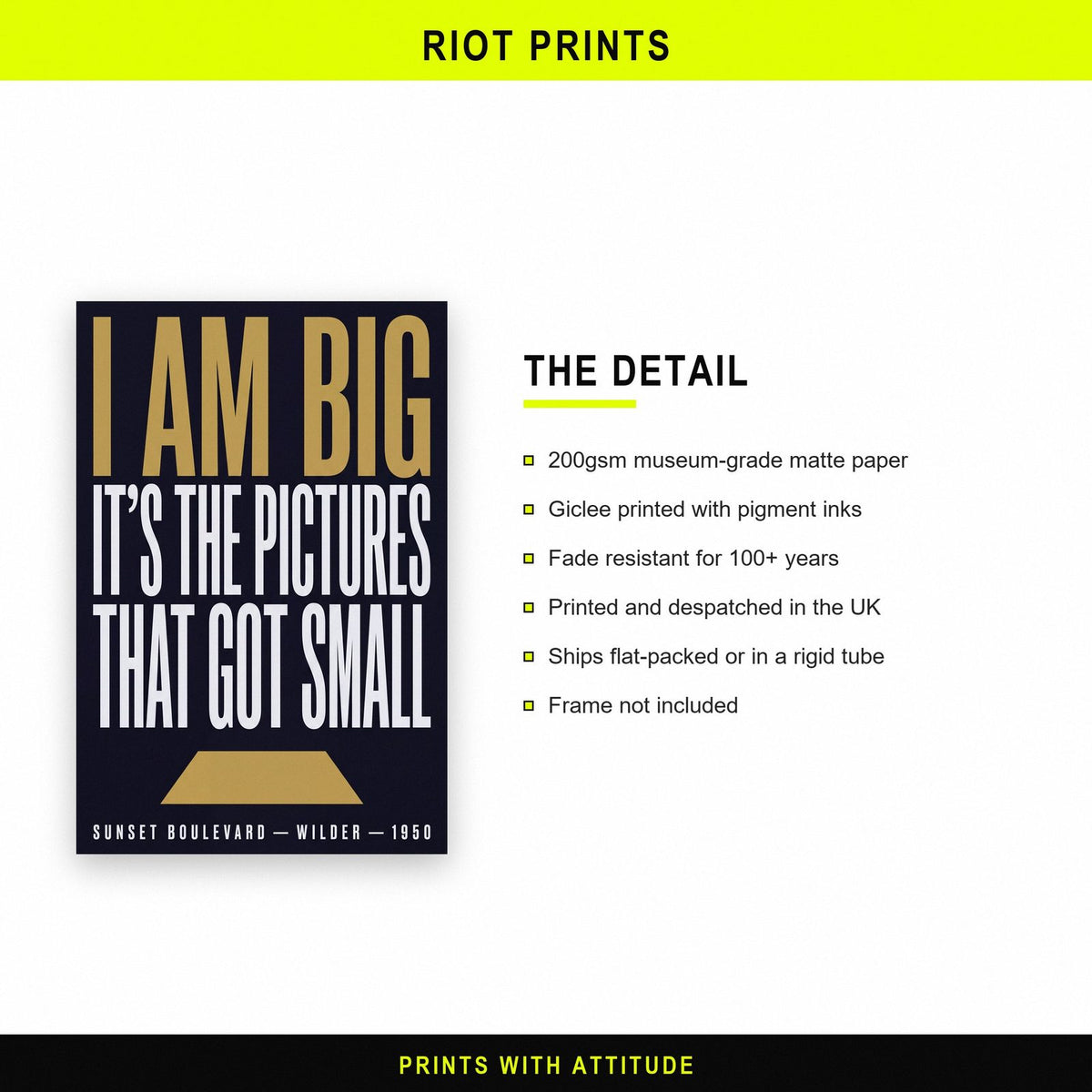 Sunset Boulevard Print paper and printing specification