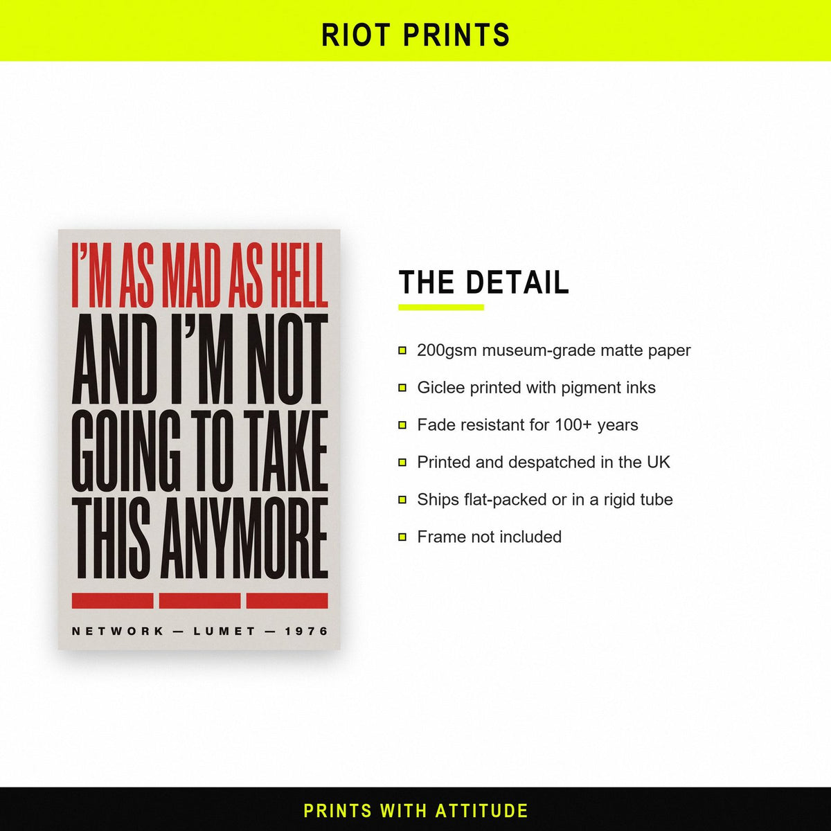 Network Print paper and printing specification