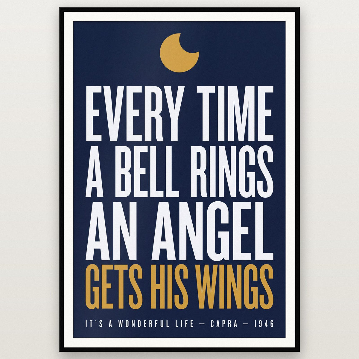 Its A Wonderful Life Print shown in a black frame