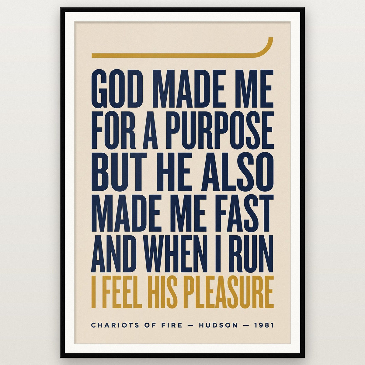 Chariots Of Fire Print shown in a black frame