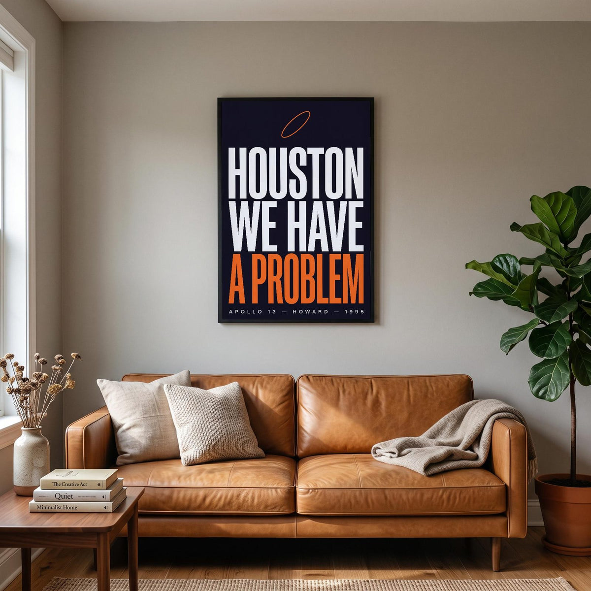 Apollo 13 Print hanging on a living room wall