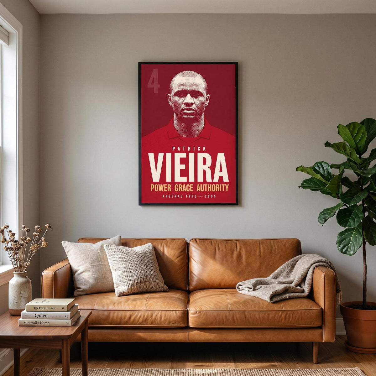 Patrick Vieira Print hanging on a living room wall