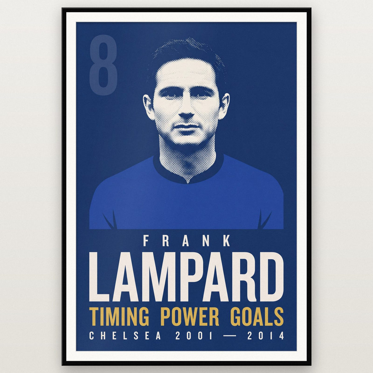 Frank Lampard Print shown in a black frame
