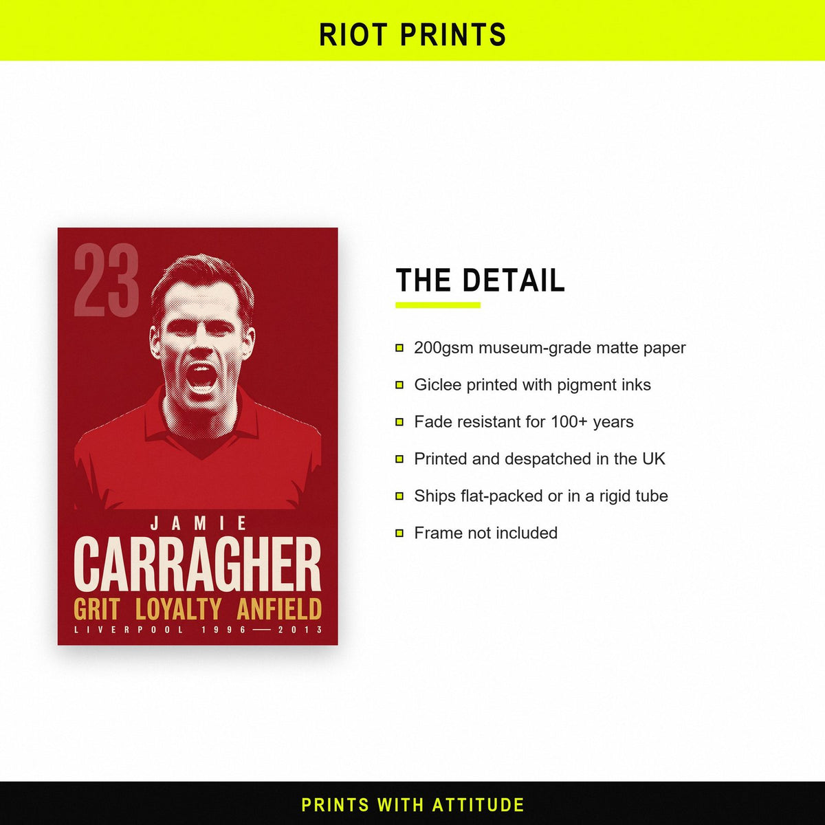 Jamie Carragher Print paper and printing specification