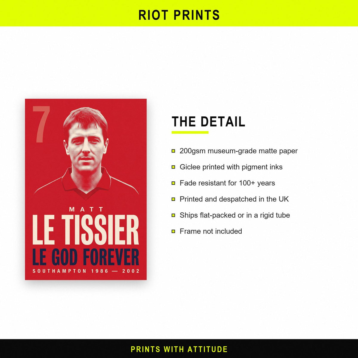 Matt Le Tissier Print paper and printing specification