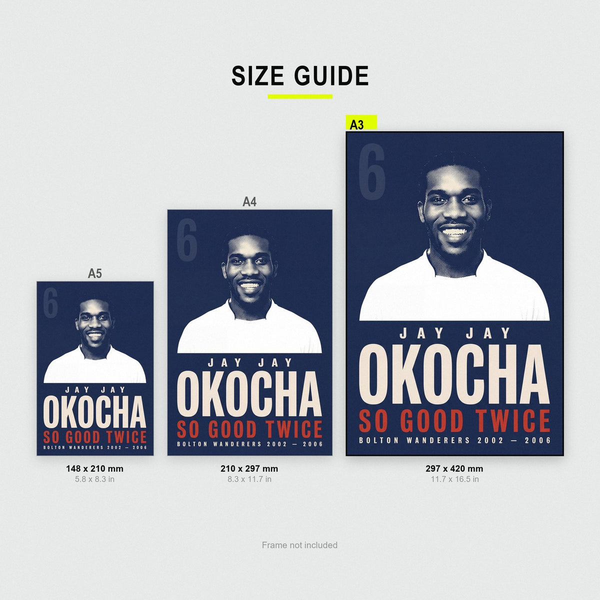 Jay Jay Okocha So Good They Named Him Twice Football Art Print