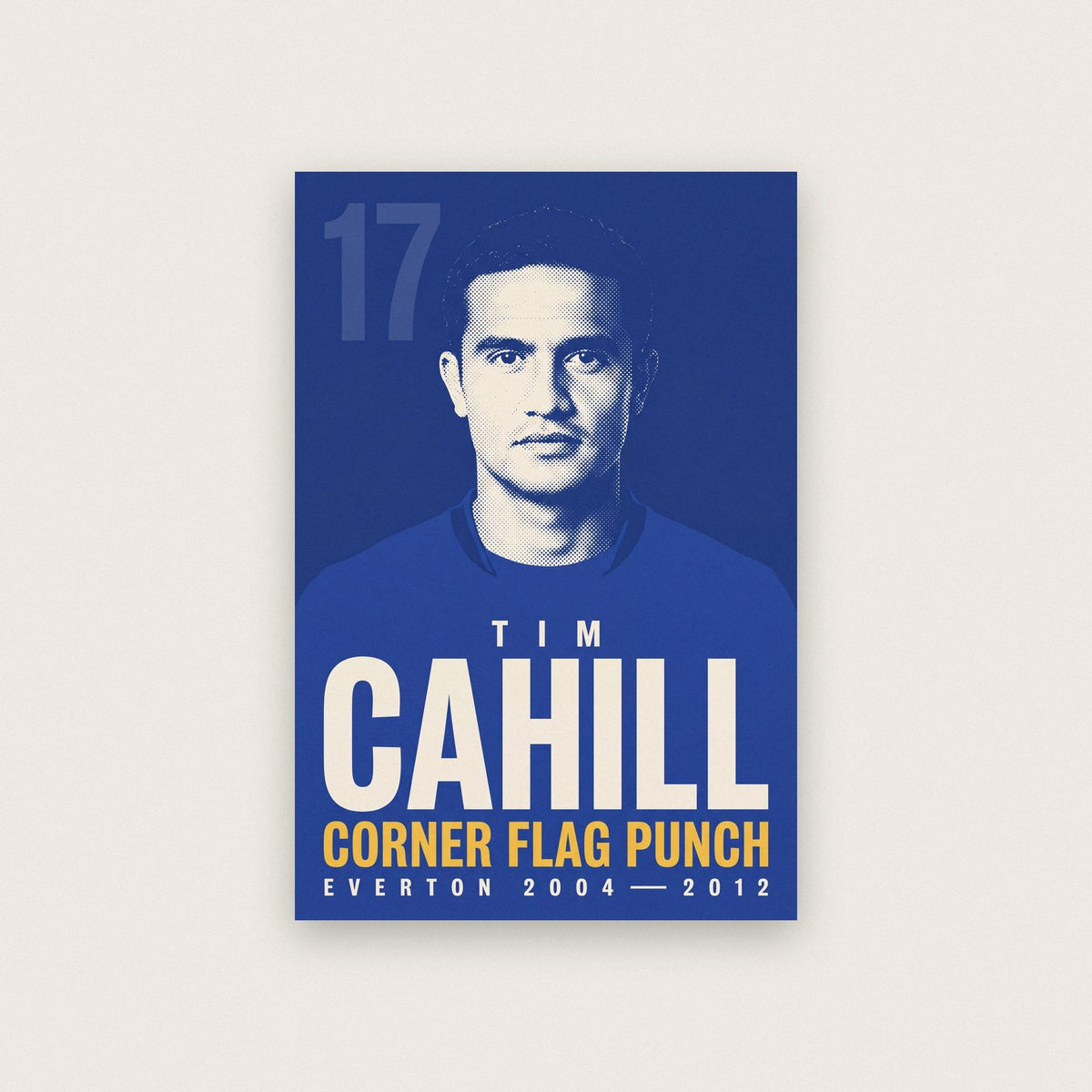 Tim Cahill Corner Flag Punch Everton Football Art Print