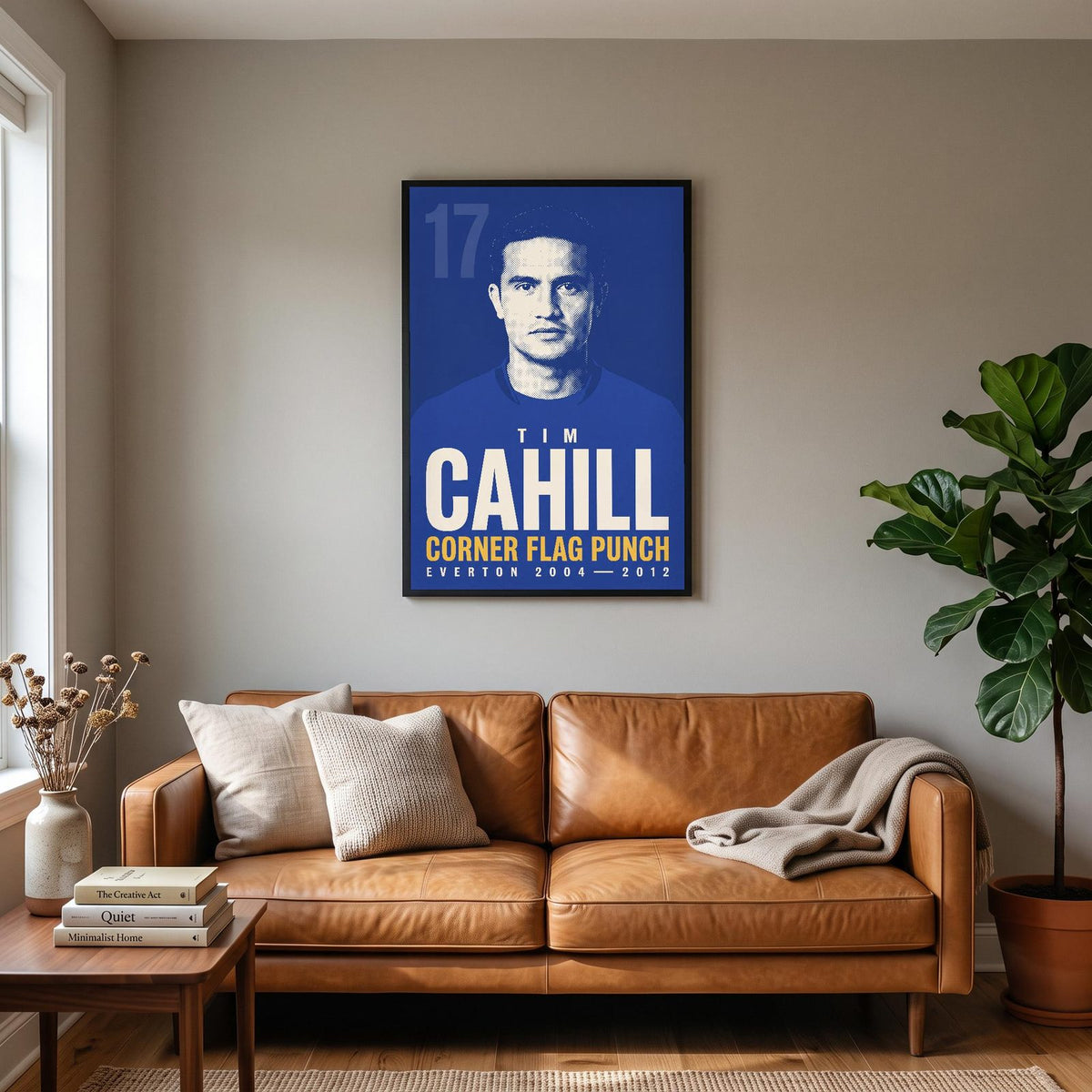 Tim Cahill Corner Flag Punch Everton Football Art Print