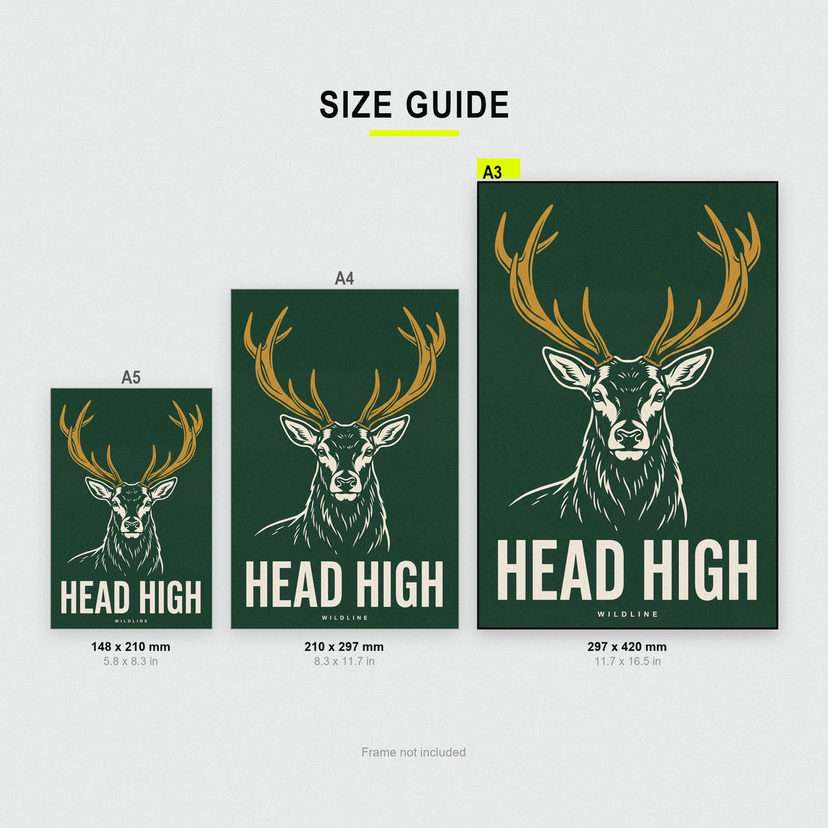 Head High Stag Art Print