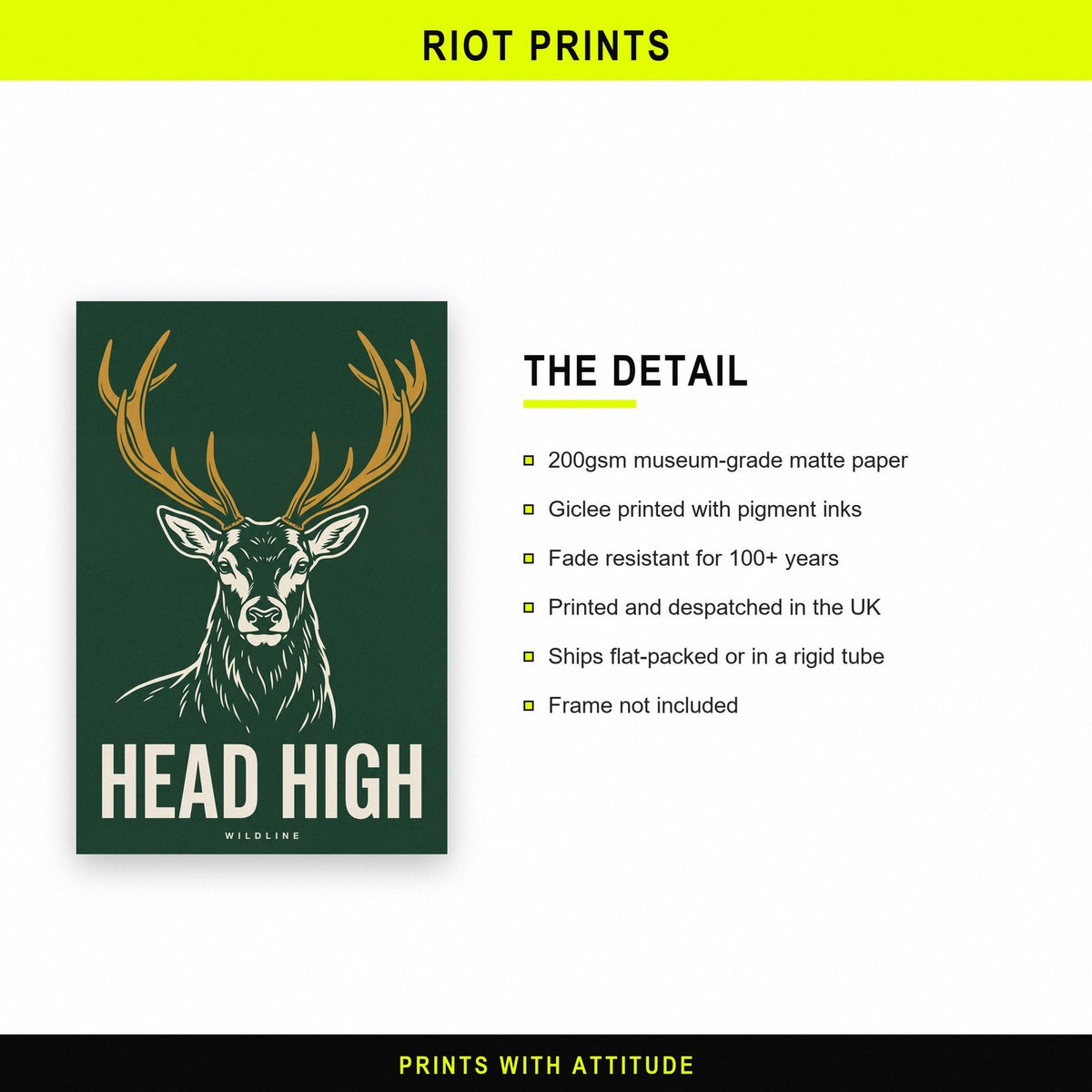 Head High Stag Art Print